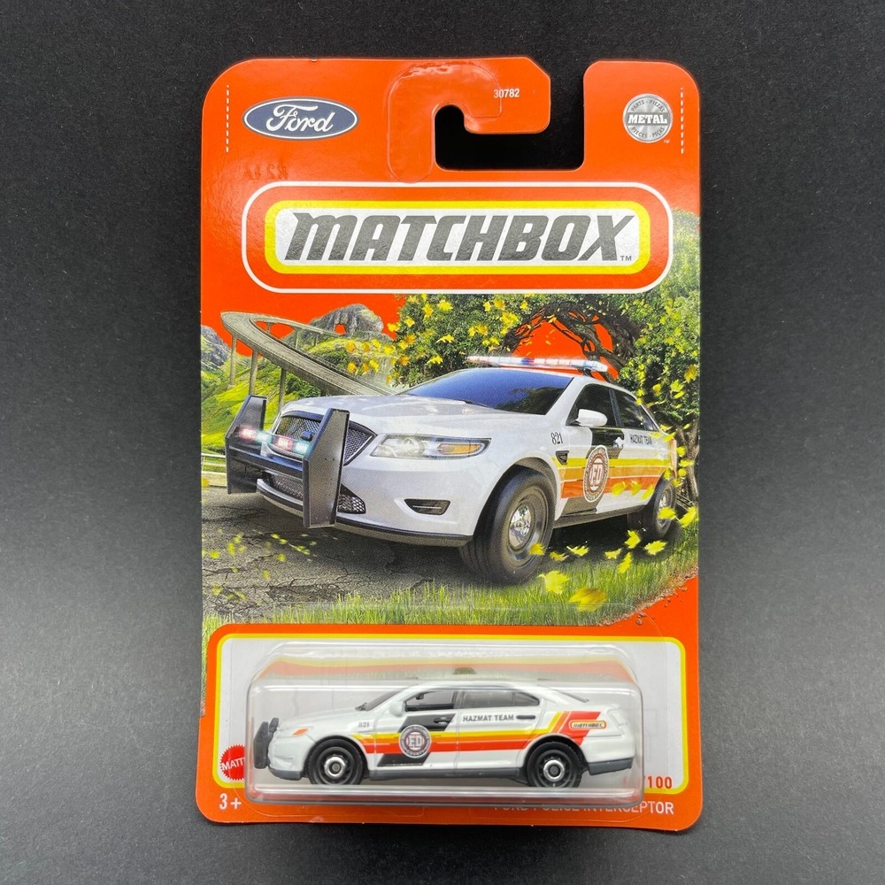 Matchbox Ford Police Interceptor Hazmat Team White Car Diecast 1/64 Scale 42/100